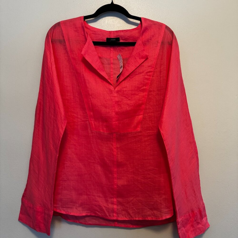 J.Crew Ramie Long-Sleeve Tunic Top – Size L -MF0140
